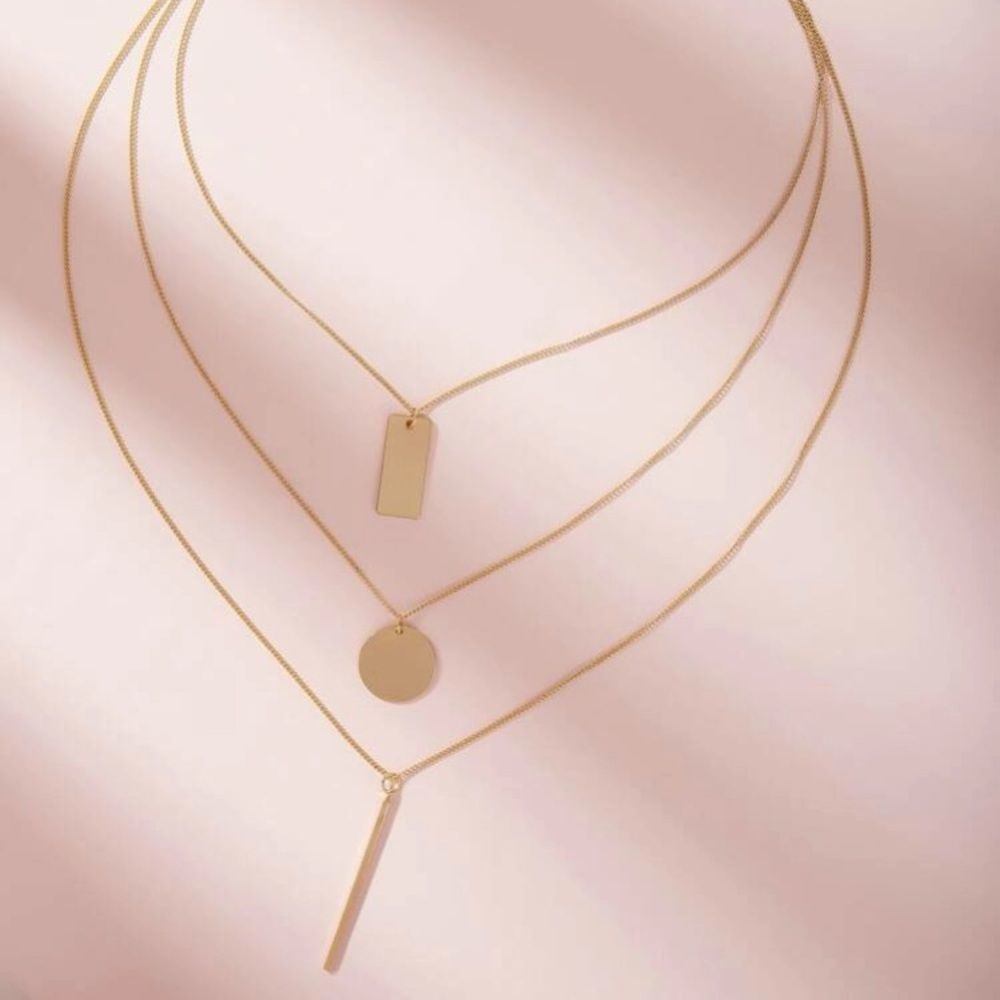 Multi-layer Gold-tone Necklace   - Picture 2 of 3